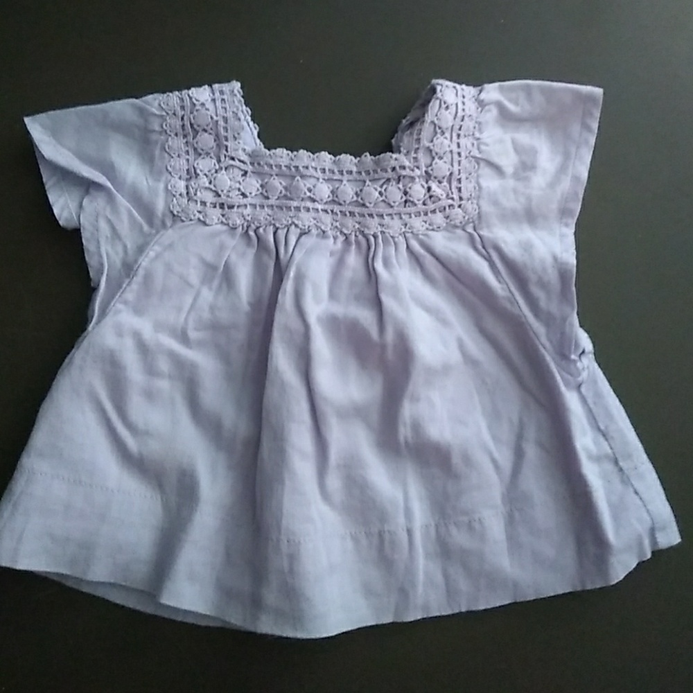 Baby Gap Lavender Short Sleeve Blouse 0-3 Month